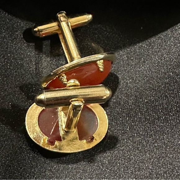 Vintage Pressed Natural Baltic Amber Cufflinks - Picture 4 of 4